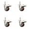 Service Caster 3 Inch 316SS Maroon Polyurethane Swivel 10mm Stem Caster Set Lock Brake SCC SS316TSTTL20S314-PPUB-MRN-M1015-4 - alternate 2